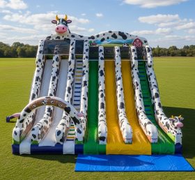 T8-7744 Cow Theme Inflatable Slide