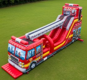T8-8942 Firetruck Theme Inflatable Slide