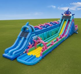 T8-8953 Baby Shark Inflatable Water Slide
