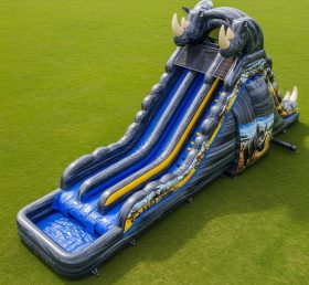 T8-9224 Rhino Theme Inflatable Water Slide