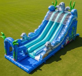 T8-9246 Seal Theme Inflatable Water Slide