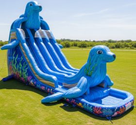 T8-9267 Seal Themed Inflatable Water Slide