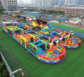 CR2-228 Rainbow Theme Challenging Run Giant Inflatable Obstacle Courses