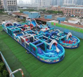 CR2-232 Shark Theme Challenging Run Giant Inflatable Obstacle Courses