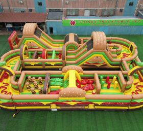 CR2-303 Hamburger Theme Challenging Run Giant Inflatable Obstacle Courses