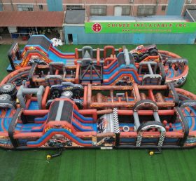 CR2-316 Monster Trucks Theme Challenging Run Giant Inflatable Obstacle Courses
