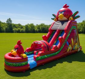 T8-9271 Angry Birds Theme Inflatable Water Slide