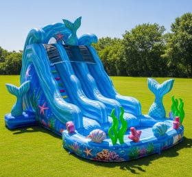 T8-9298 Mermaid Theme Inflatable Water Slide