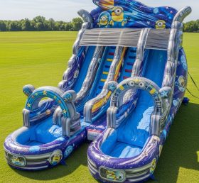 T8-9306 Minions Theme Inflatable Water Slide