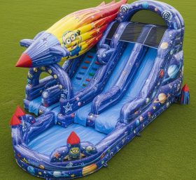 T8-9309 Minions Theme Inflatable Water Slide