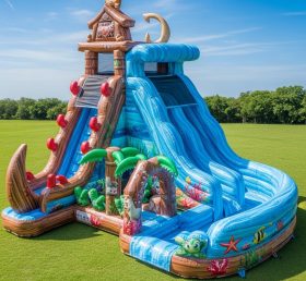 T8-9312 Moana Theme Inflatable Water Slide