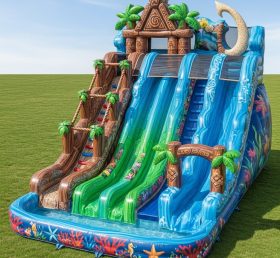 T8-9314 Moana Theme Inflatable Water Slide