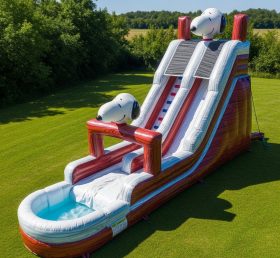 T8-9347 Snoopy Theme Inflatable Water Slide