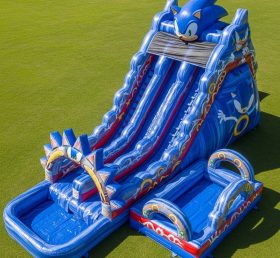 T8-9348 Sonic Theme Inflatable Water Slide