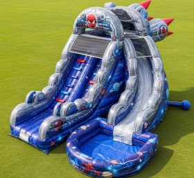 T8-9351 Spider-Man Theme Inflatable Water Slide