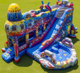 T8-9373 The Simpsons Theme Inflatable Water Slide