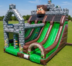 T8-9406 Minecraft Theme Inflatable Dry Slide