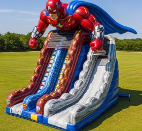 T8-9420 Superhero Theme Inflatable Dry Slide