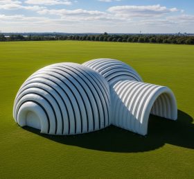Tent1-6262 Striped Tunnel Inflatable Dome